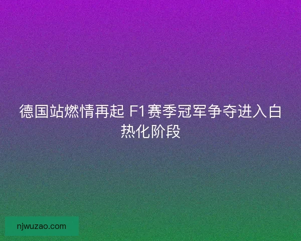德国站燃情再起 F1赛季冠军争夺进入白热化阶段